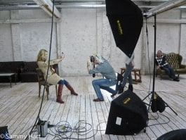 dedolight panaura octodome hmi light on fashion photography set